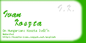 ivan koszta business card